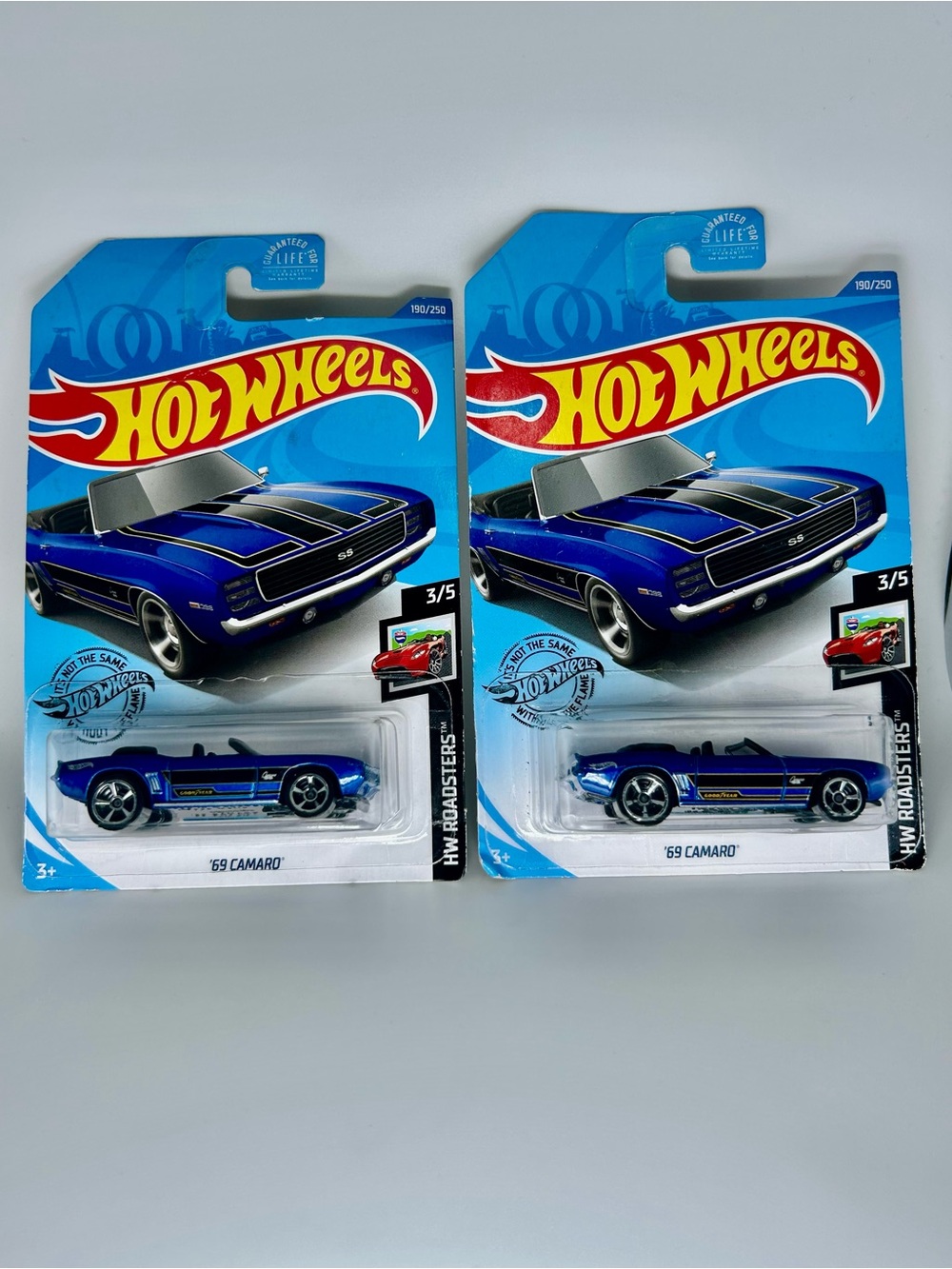 Hot Wheels Chevy Camaro Lot Of 2x - ‘69 Camaro HW Roadsters 190/250 Blue 3/5 NEW